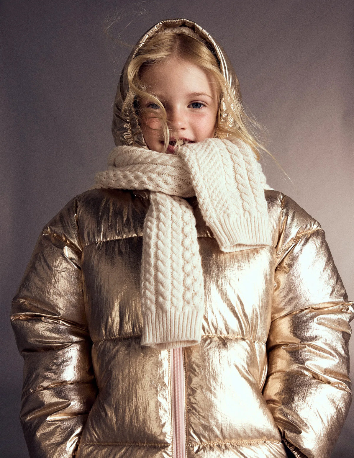 Fun Padded Coat-Gold