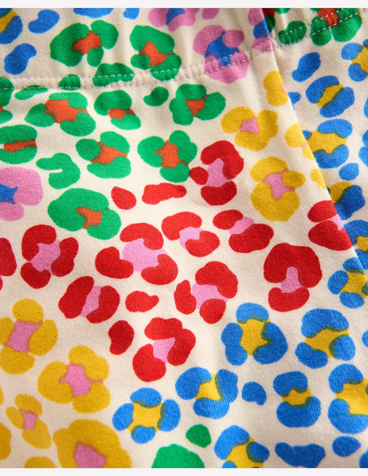 Fun Cropped Leggings-Multi Rainbow Leopard