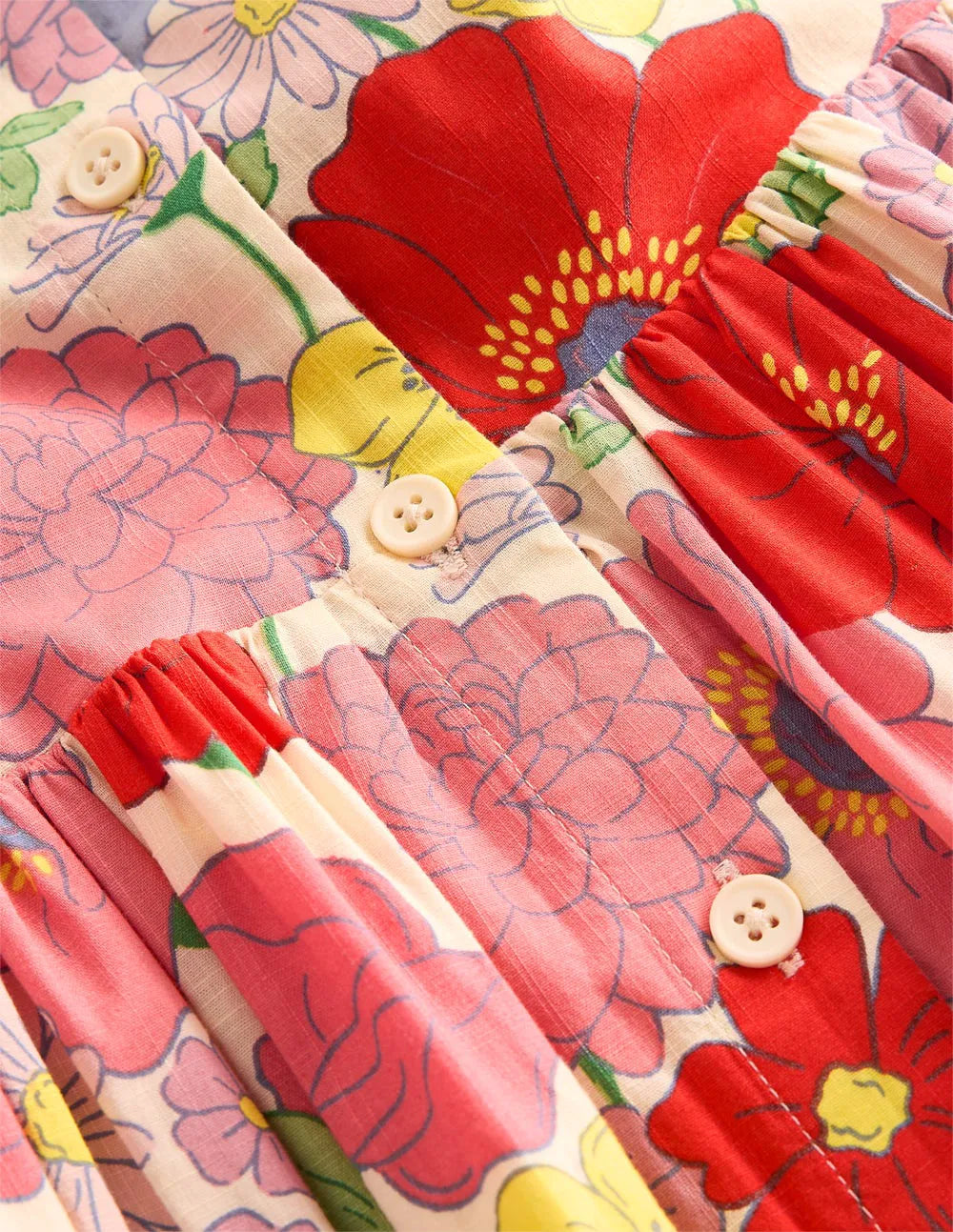 Remy Button Through Dress-Multi Summer Garden