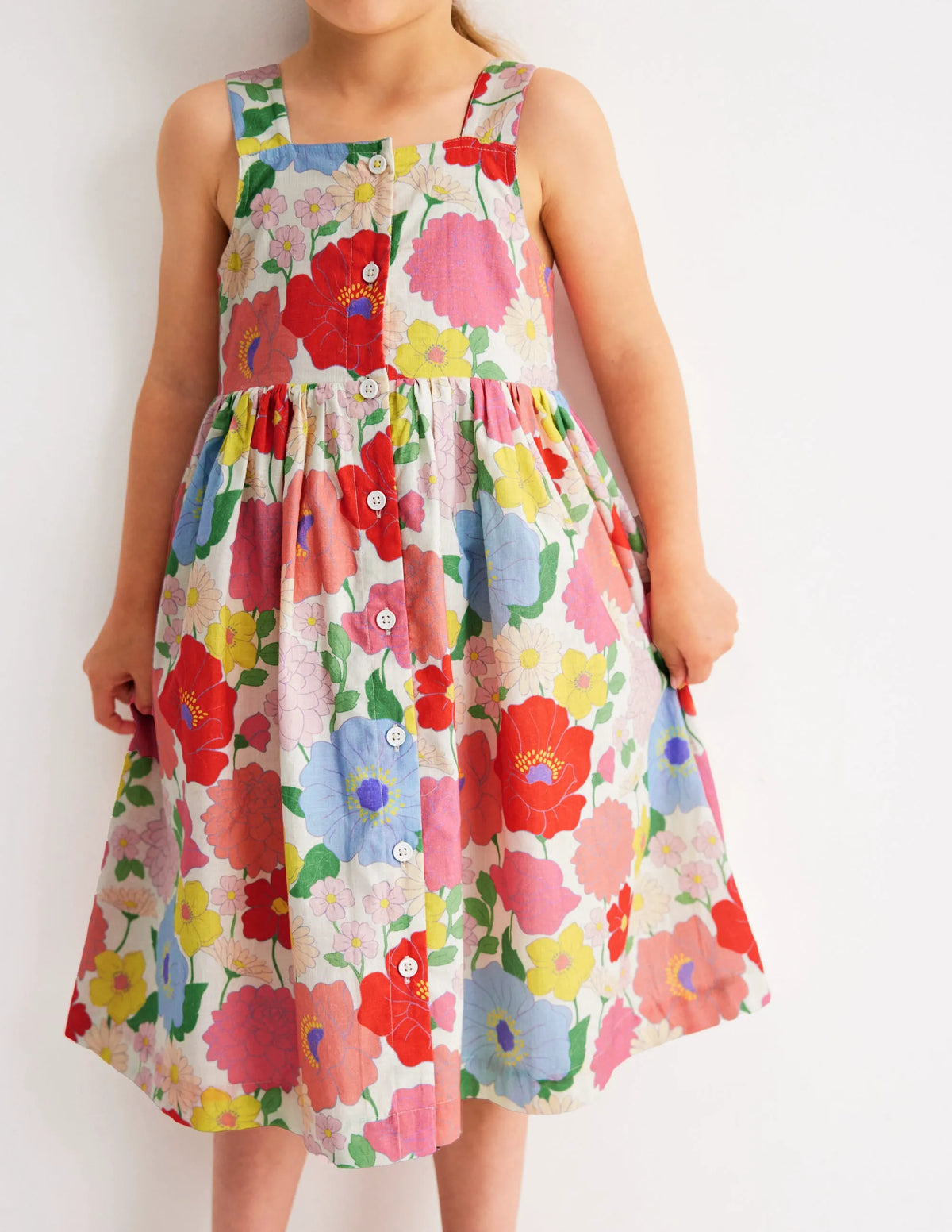 Remy Button Through Dress-Multi Summer Garden