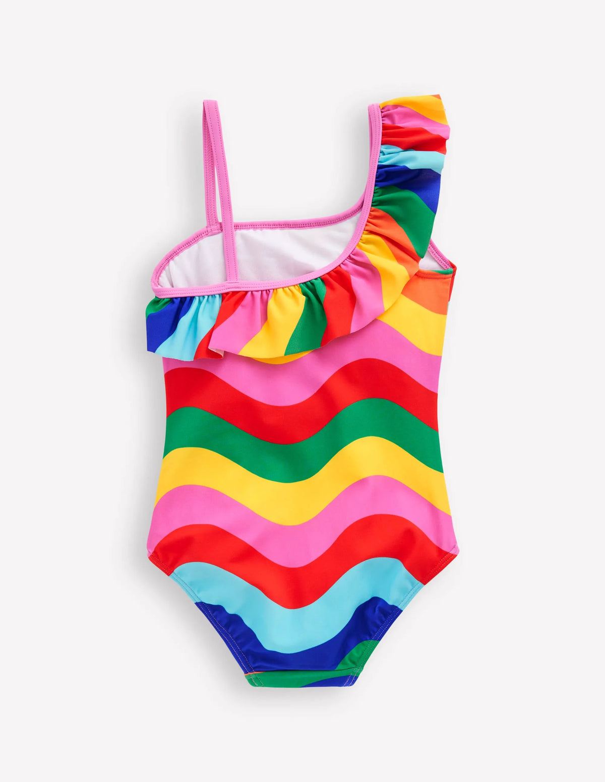 Lila One Shoulder Swimsuit-Multi Rainbow Wave