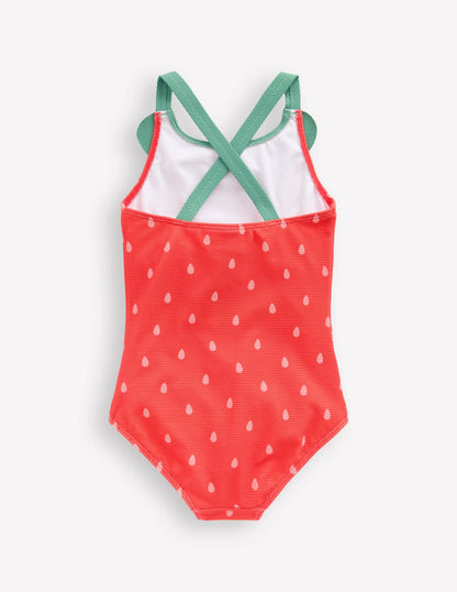 Fun Cross-back Swimsuit-Strawberry