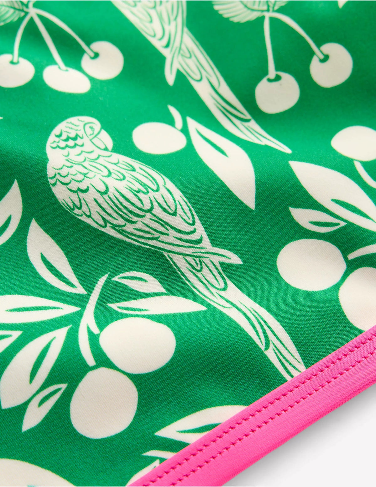 Cross-back Bikini Top-Rich Emerald Parrot Palm