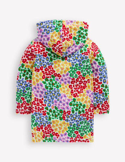 Romie Towelling Zip Throw-On-Multi Rainbow Leopard