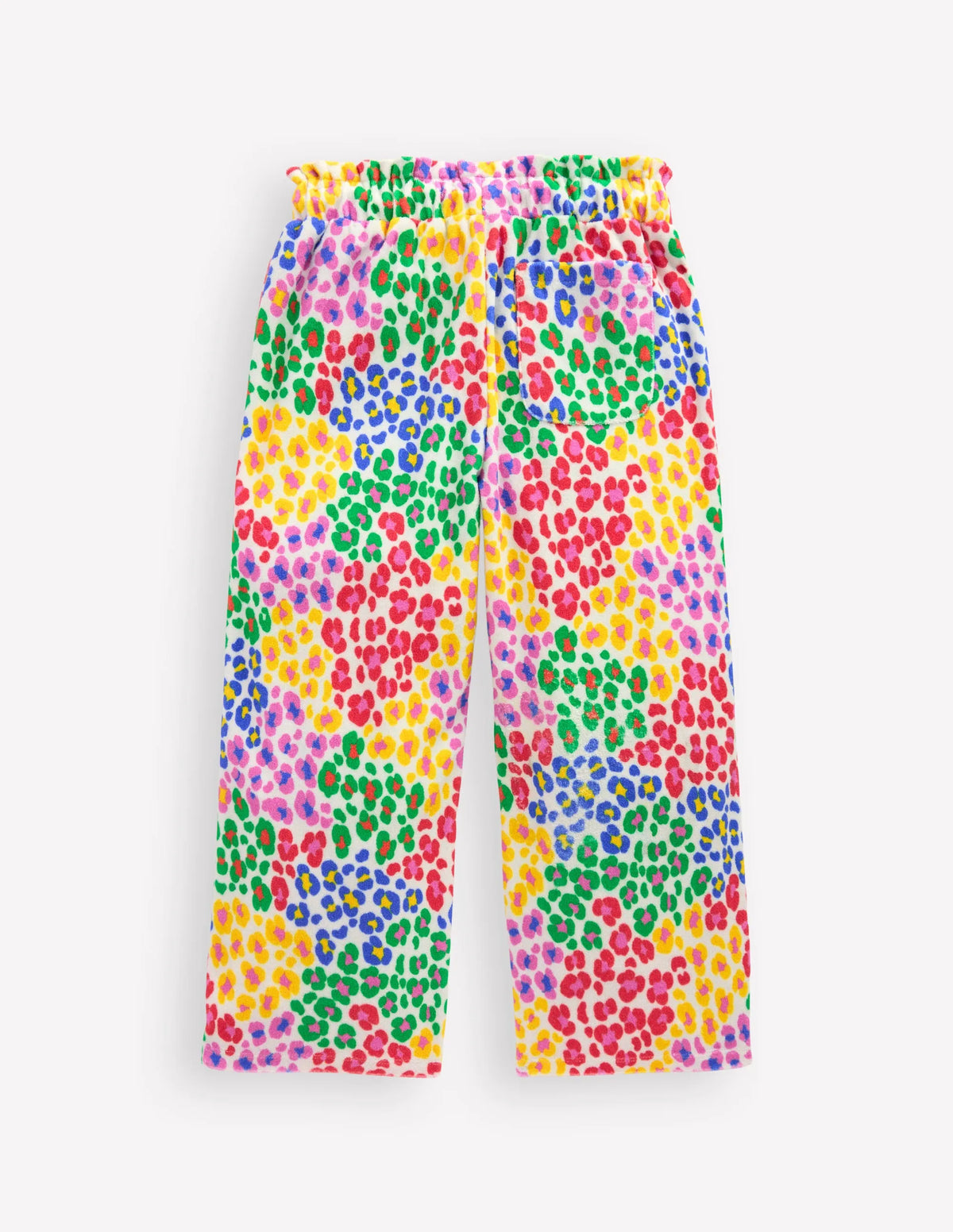 Towelling Pants-Multi Rainbow Leopard