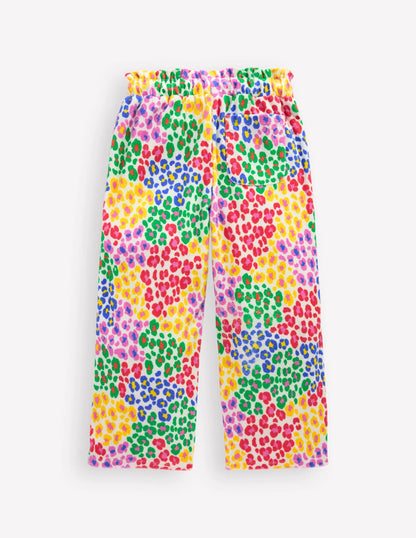 Towelling Pants-Multi Rainbow Leopard