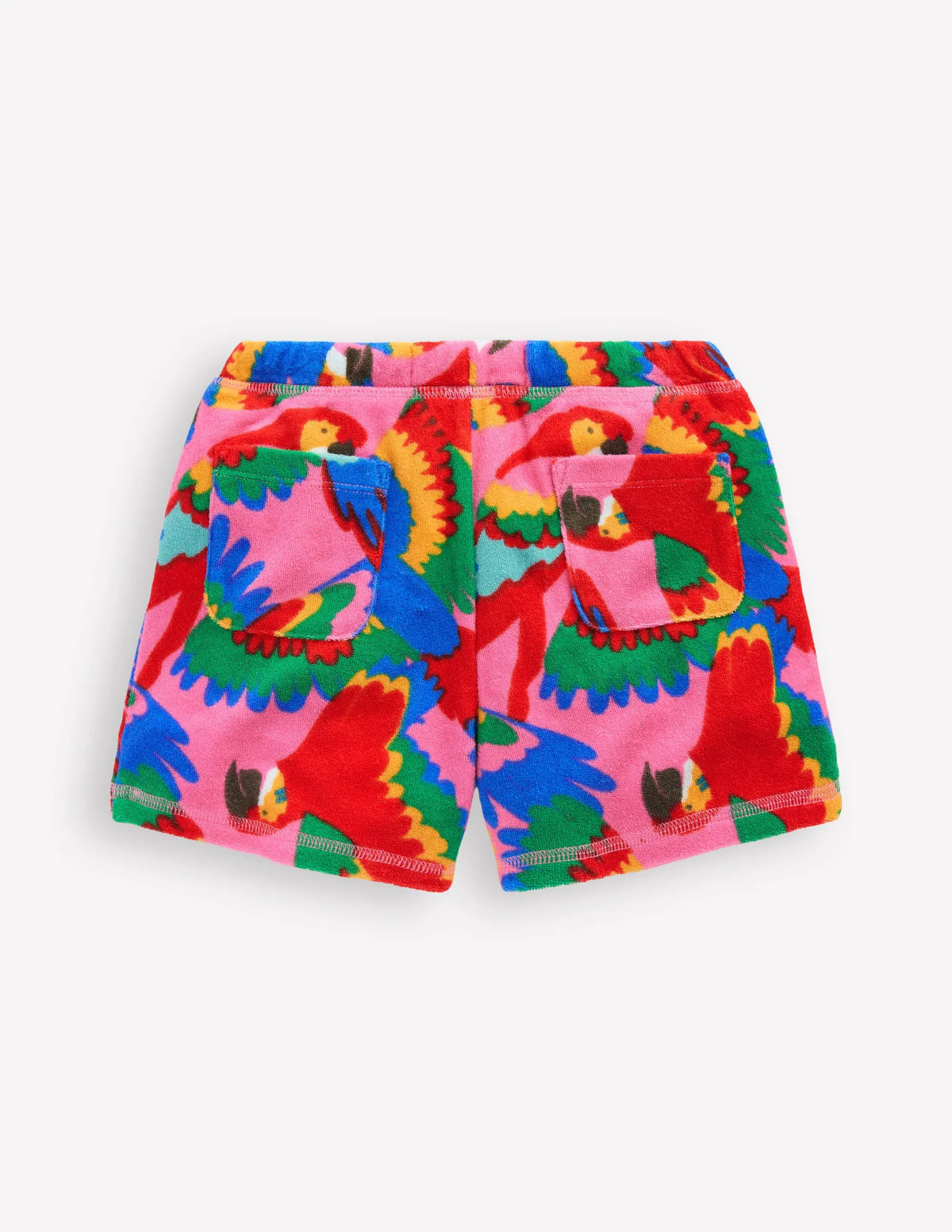 Printed Towelling Short-Multi Rainbow Parrot