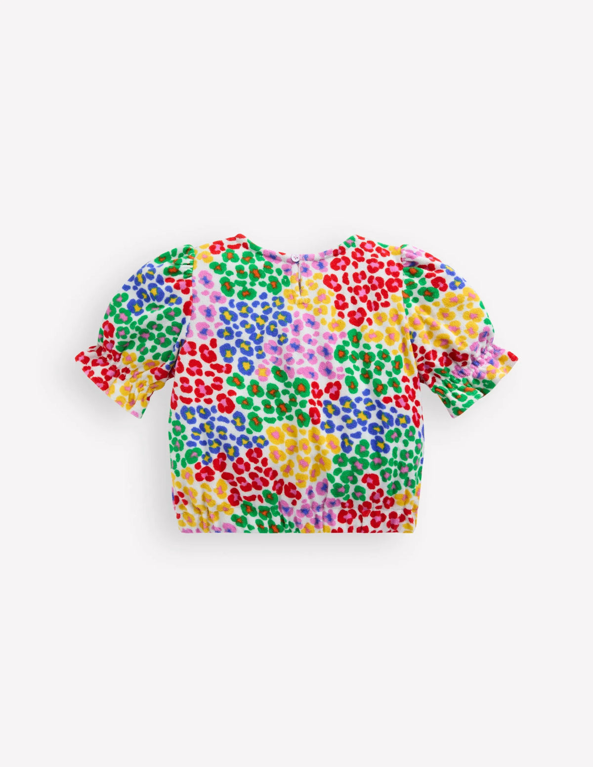 Towelling Top-Multi Rainbow Leopard