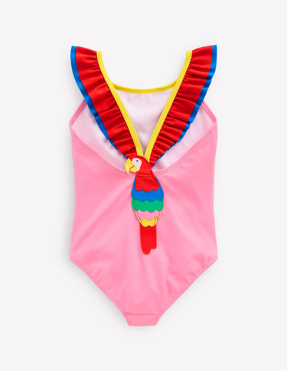 Hallie Frill Strap Swimsuit-Strawberry Pink Parrot