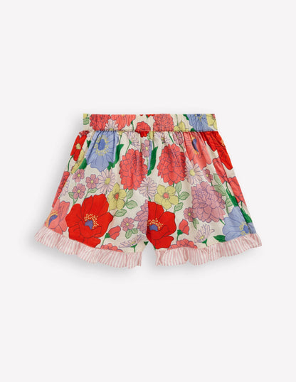 Wrap Frill Skort-Multi Summer Garden