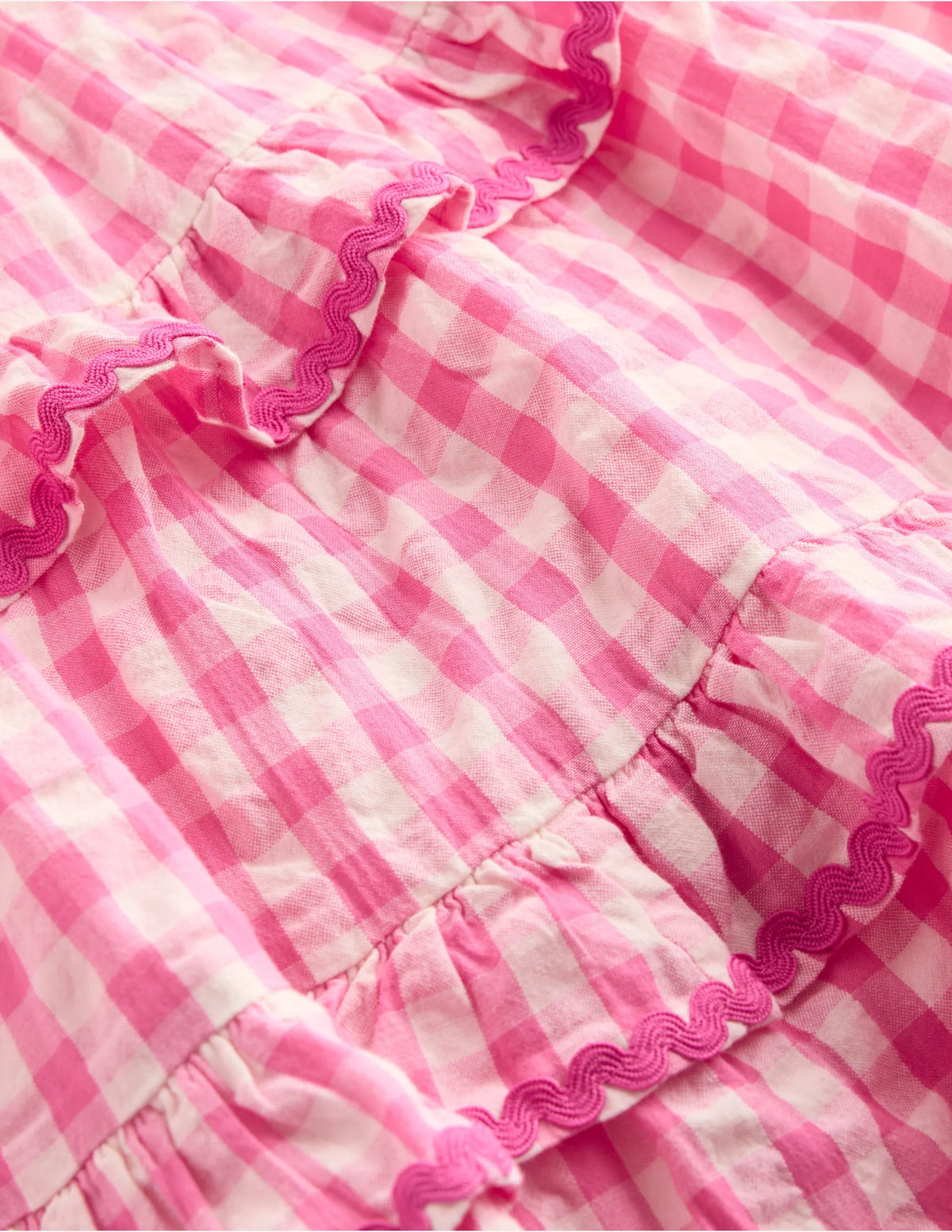 Odette Tiered Woven Sundress-Pink Gingham Daisies