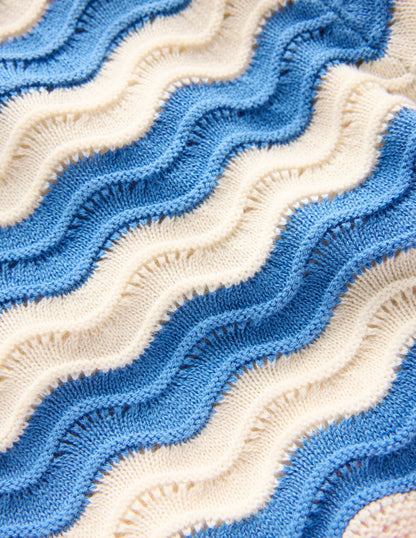 Knitted Shorts-Blue/ivory Stripe