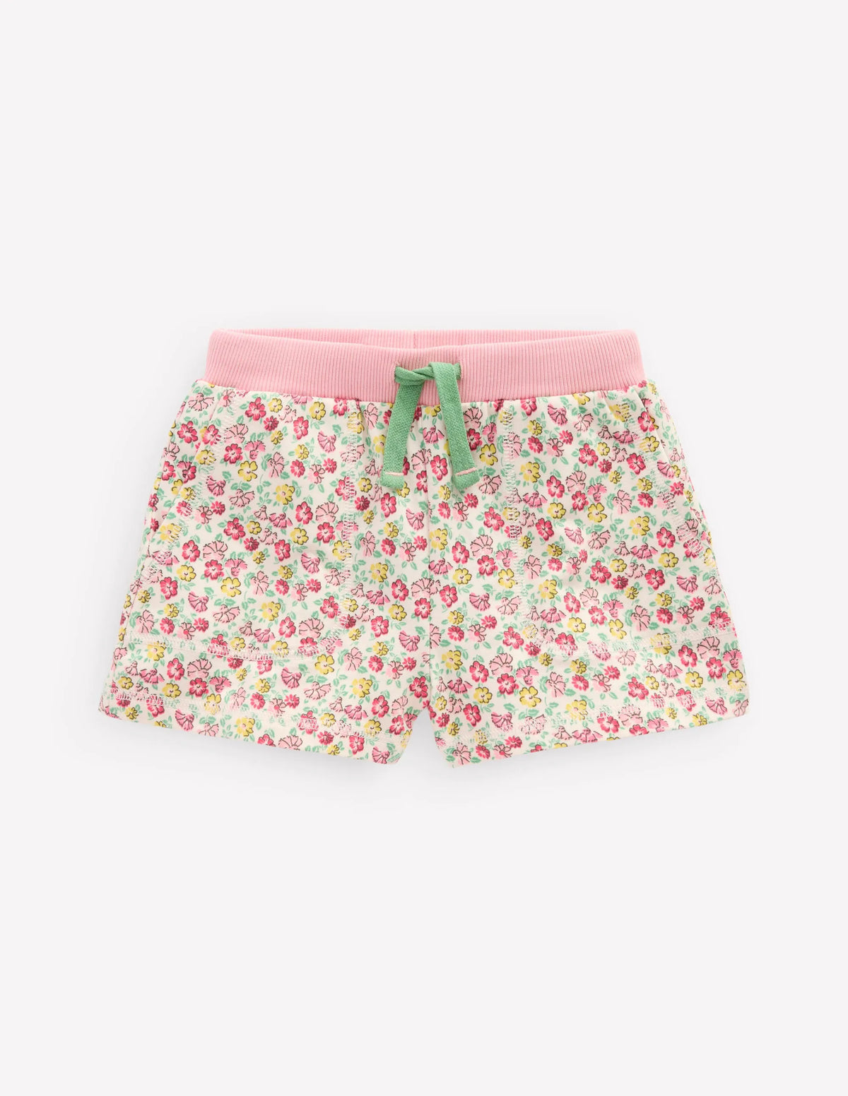 Printed Jersey Shorts-Multi Summer Flowerbed