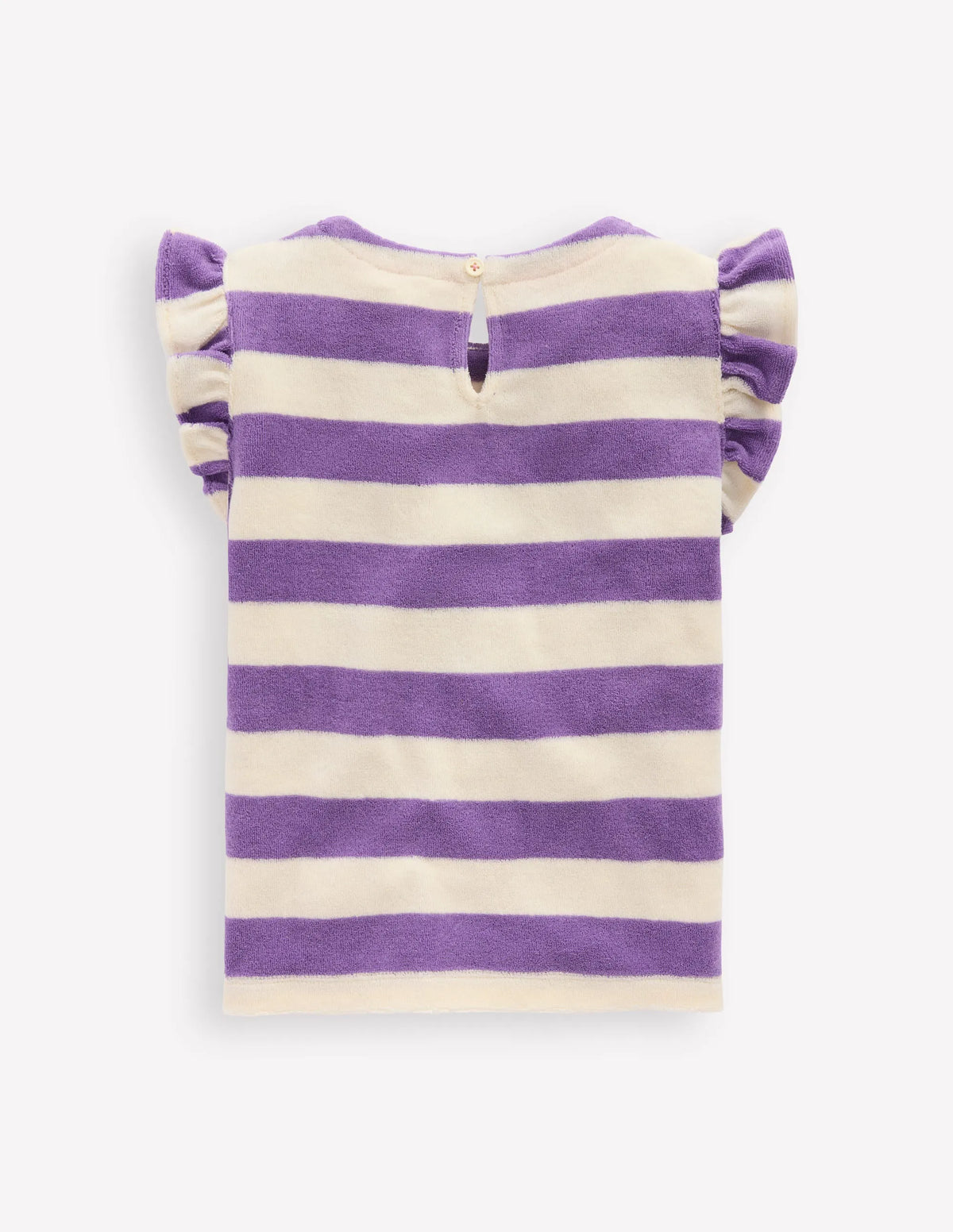 Relaxed Towelling Top-Soft Ivory/Aster Purple