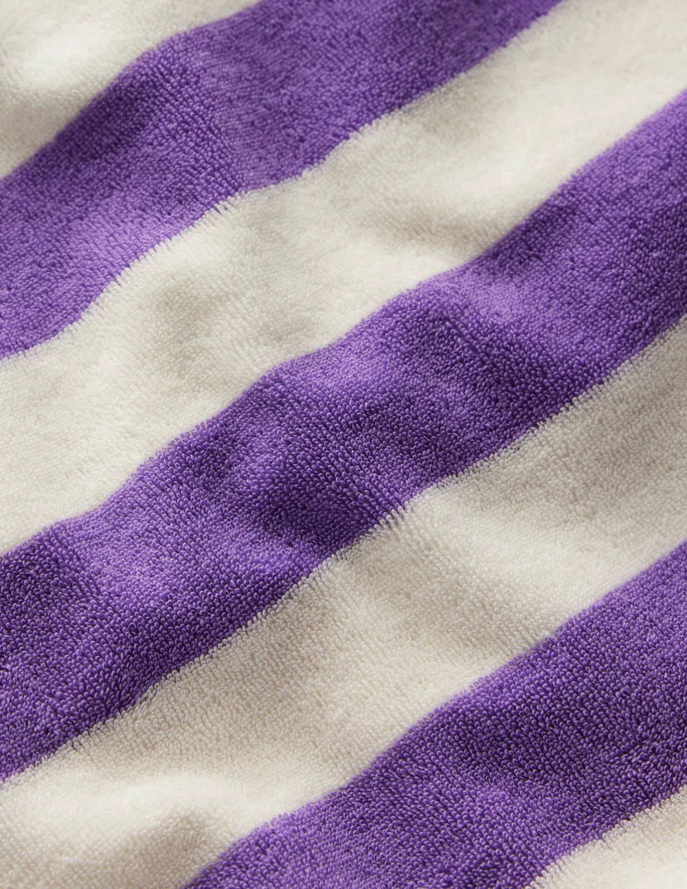 Relaxed Towelling Top-Soft Ivory/Aster Purple