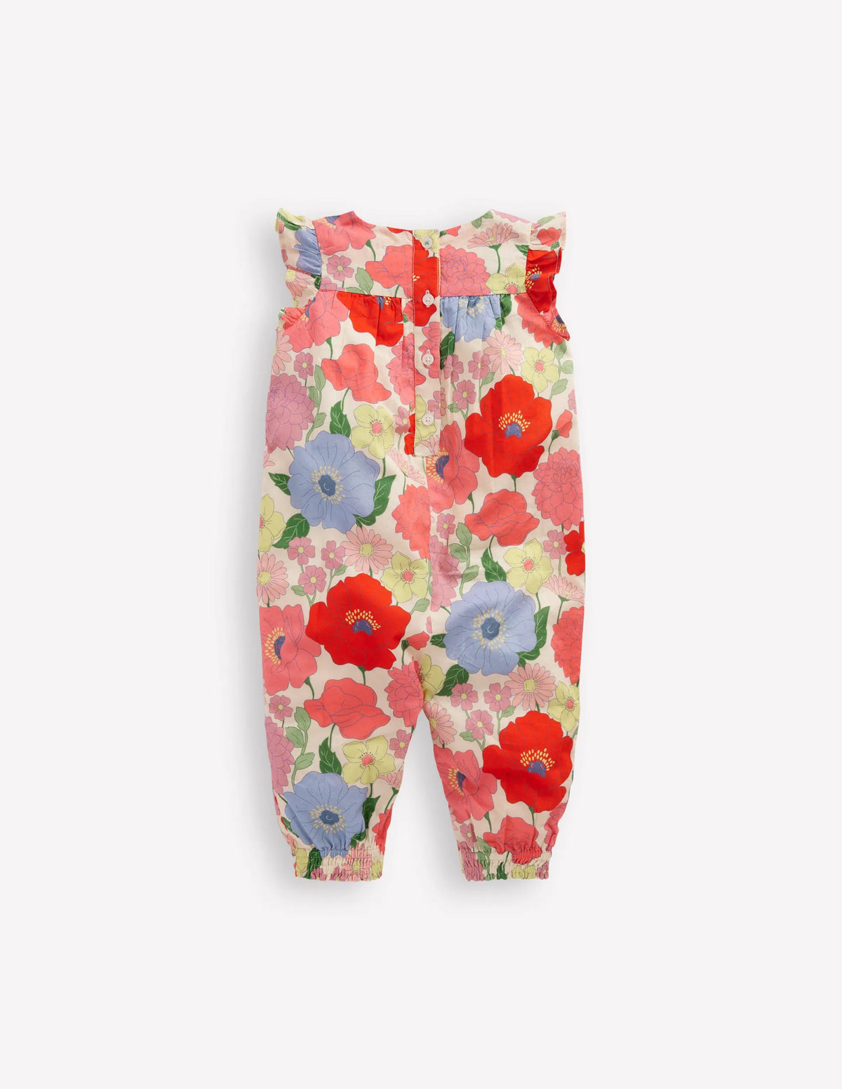 Ruffle Sleeve Romper-Multi Summer Garden