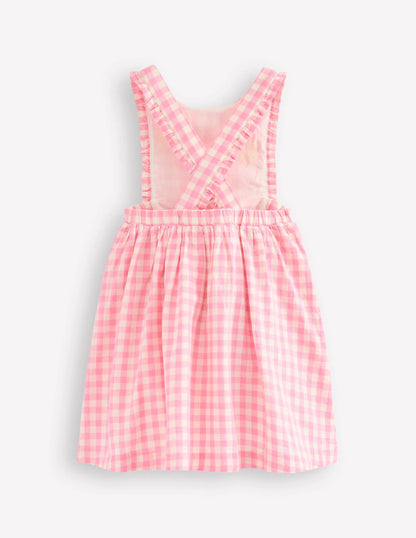 Gladys Pinafore Dress-Pink Gingham Easter