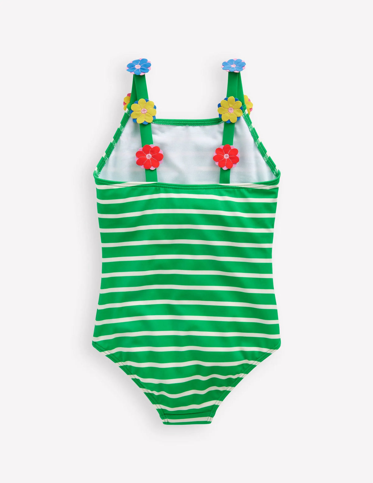 Appliqué Strap Swimsuit-Sapling Green Stripe Hearts