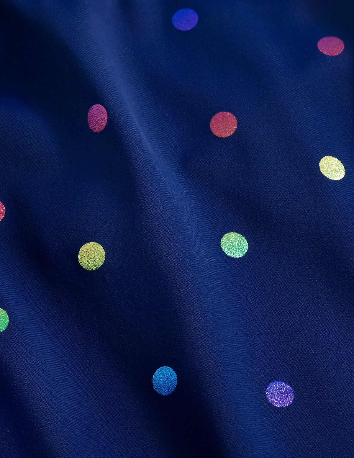 Cross-back Tankini Top-Navy Rainbow Confetti Spot