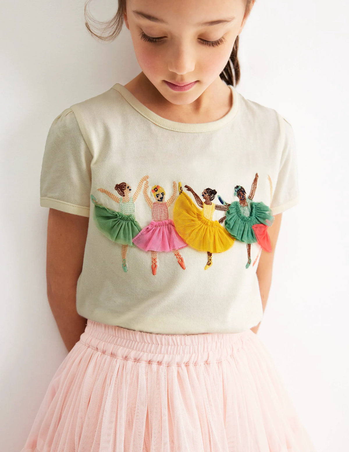 Puff Sleeve Superstitch Top-Ivory Ballerinas