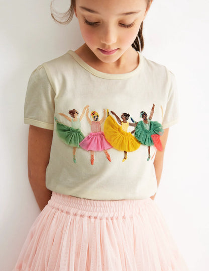 Puff Sleeve Superstitch Top-Ivory Ballerinas
