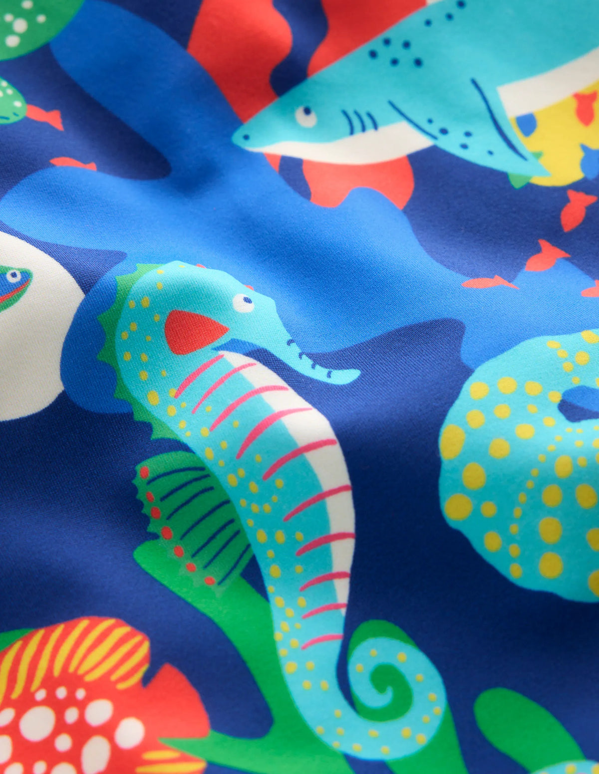 Cross-back Printed Swimsuit-Blue Reef