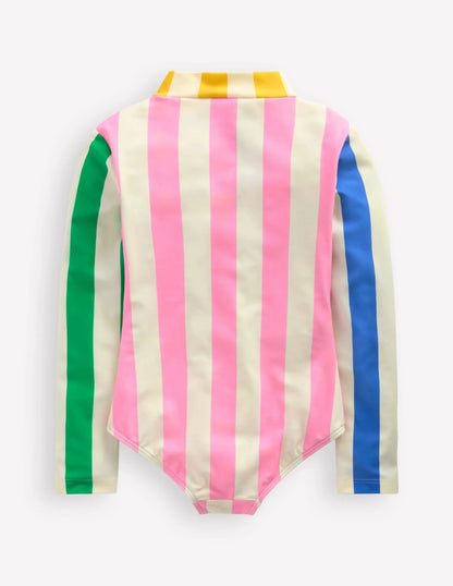 Long-sleeved Swimsuit-Hotchpotch Stripe