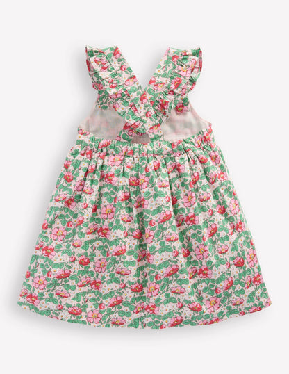 Nostalgic Pinny Dress-Chalk Pink Rose