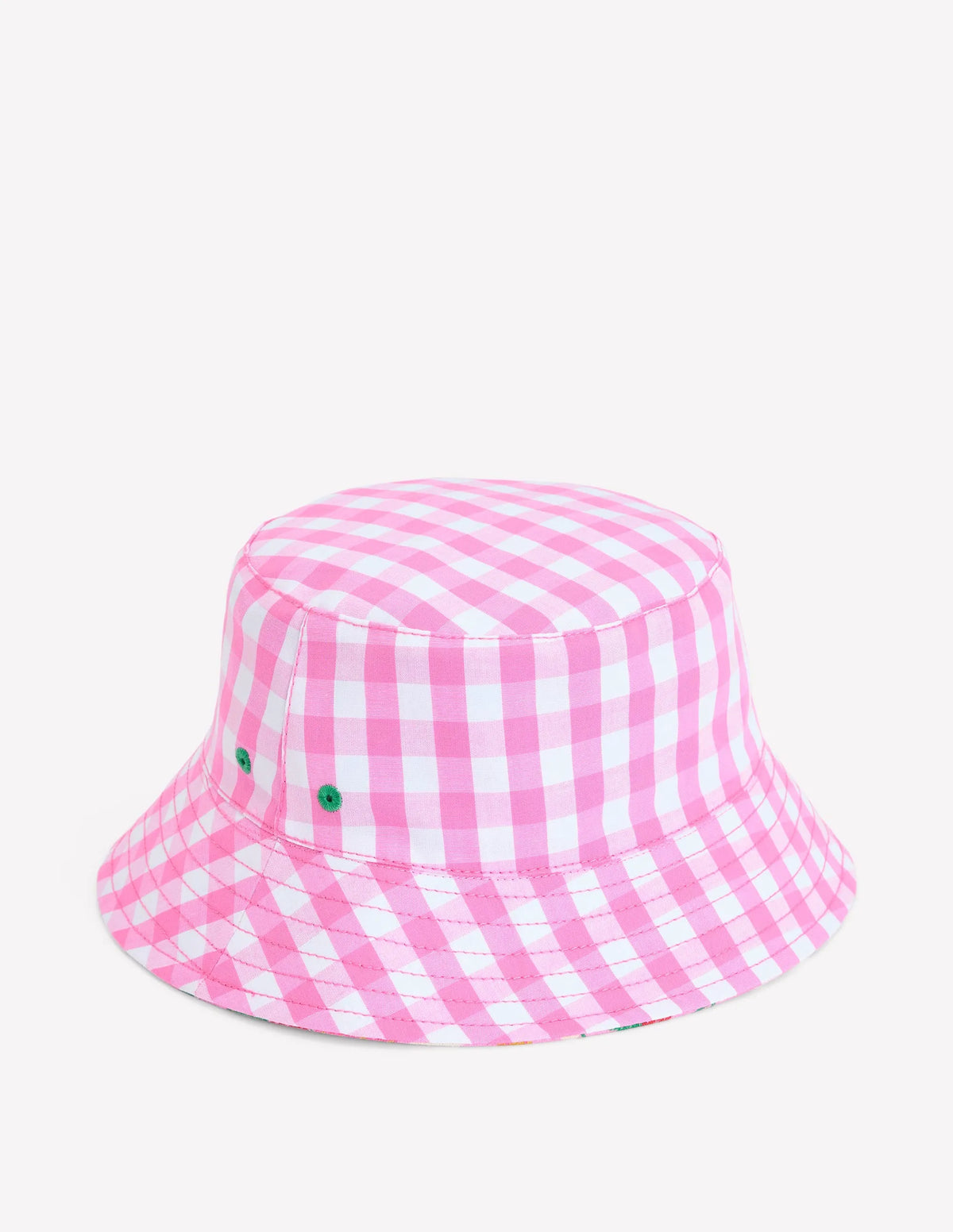Bucket Hat-Pink Strawberry Gingham