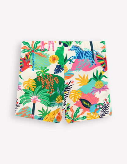 Cartwheel Shorts-Soft Ivory Multi Jungle