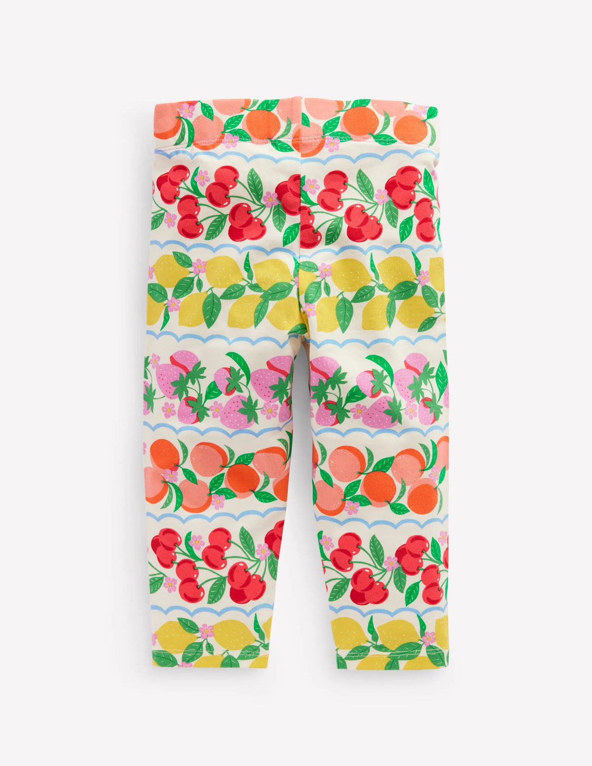 Fun Cropped Leggings-Rainbow Fruit Stripe