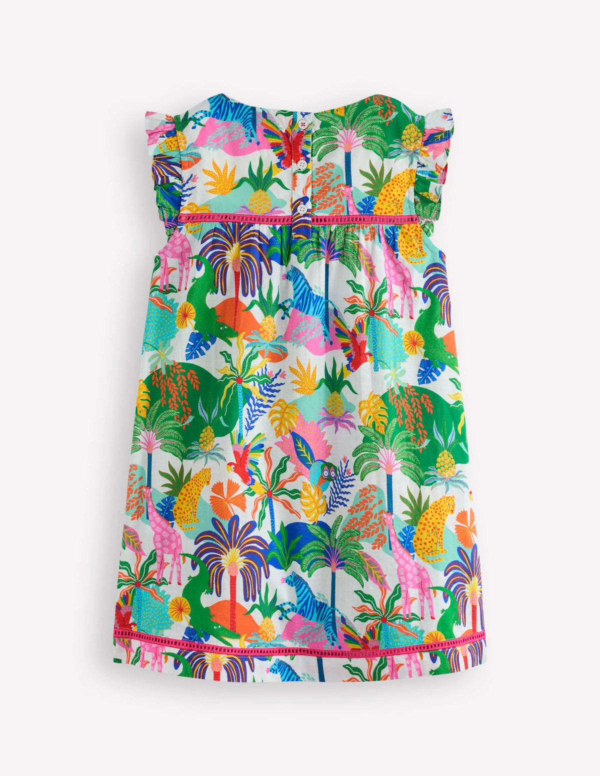 Celia Woven Holiday Dress-Soft Ivory Multi Jungle