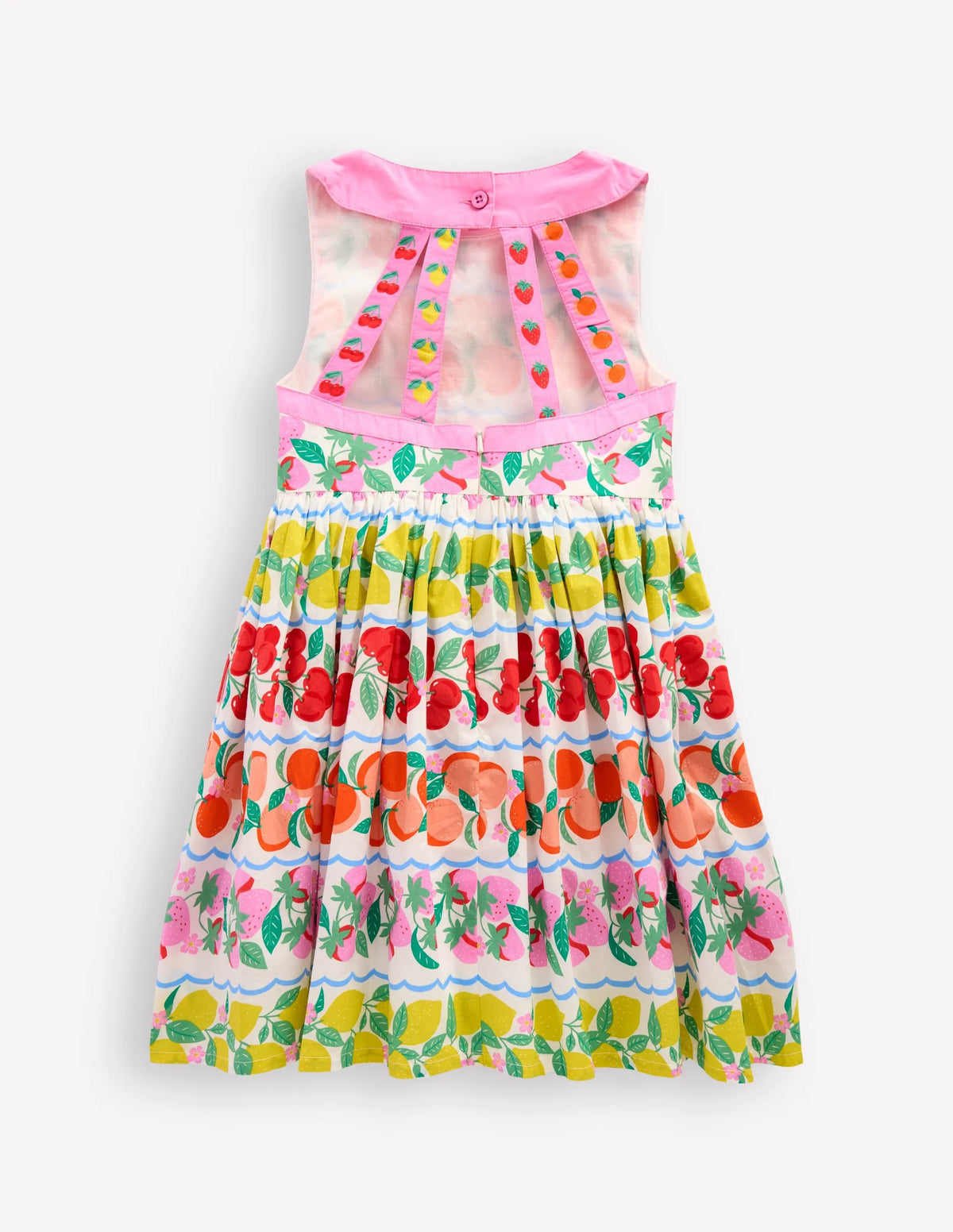 Harlow Back Detail Dress-Rainbow Fruit Stripe
