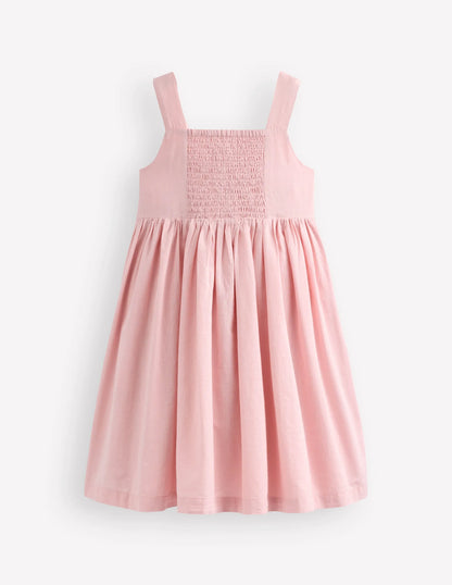 Remy Button Through Dress-Chalk Pink Boucle Fruit