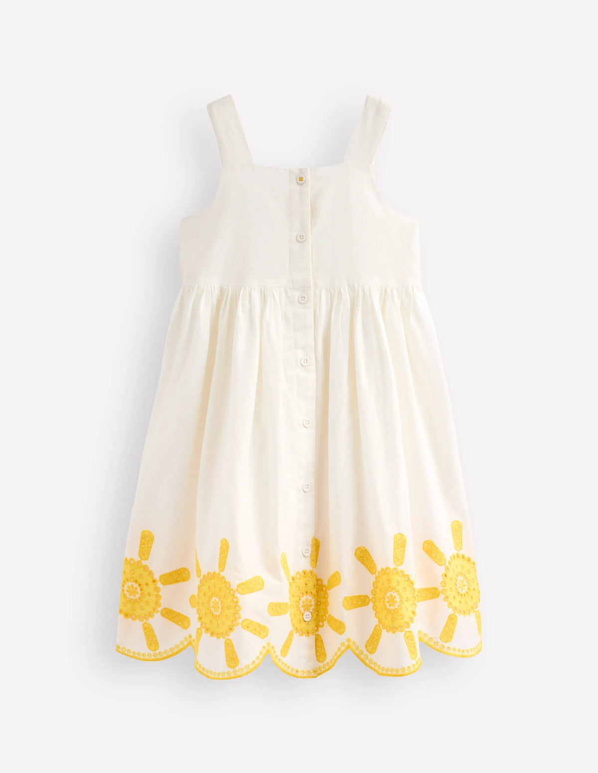 Remy Button Through Dress-Ivory Sunshine