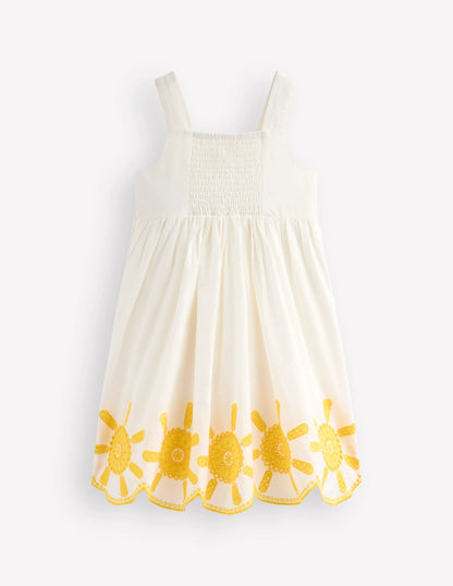 Remy Button Through Dress-Ivory Sunshine