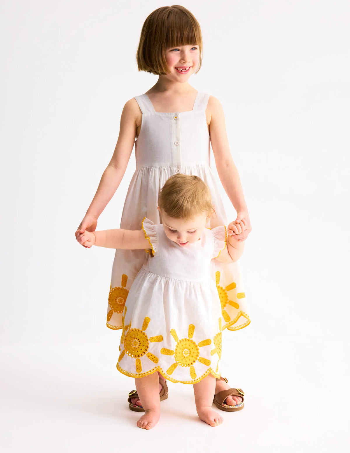 Remy Button Through Dress-Ivory Sunshine
