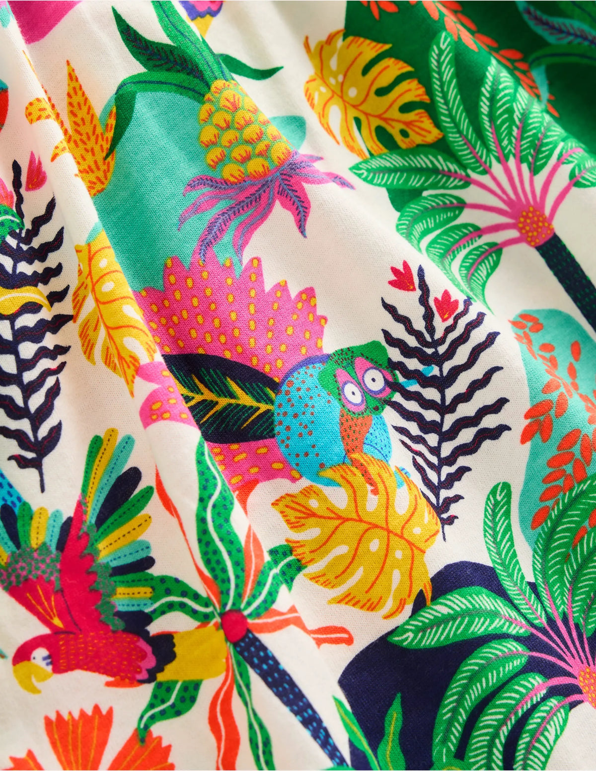 Posie Frill Sleeve Dress-Soft Ivory Multi Jungle