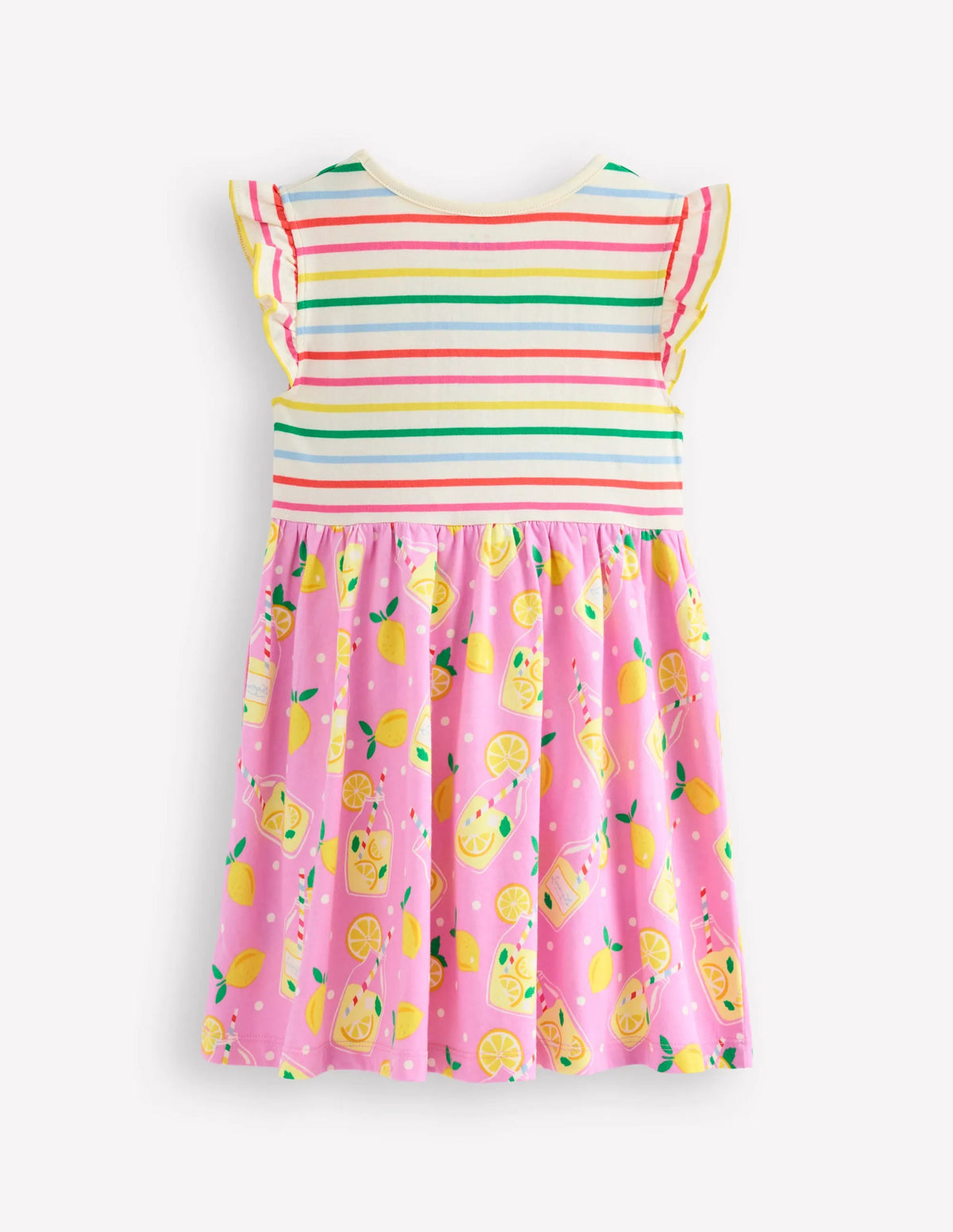 Posie Frill Sleeve Dress-Chalk Pink Lemonade