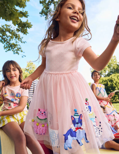 Ami Applique Tulle Dress-Chalk Pink Circus Pets