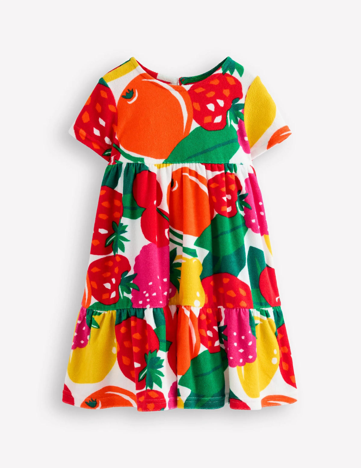 Ariel Twirly Towelling Dress-Multi Giant Fruit