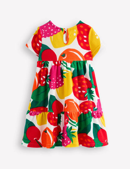 Ariel Twirly Towelling Dress-Multi Giant Fruit