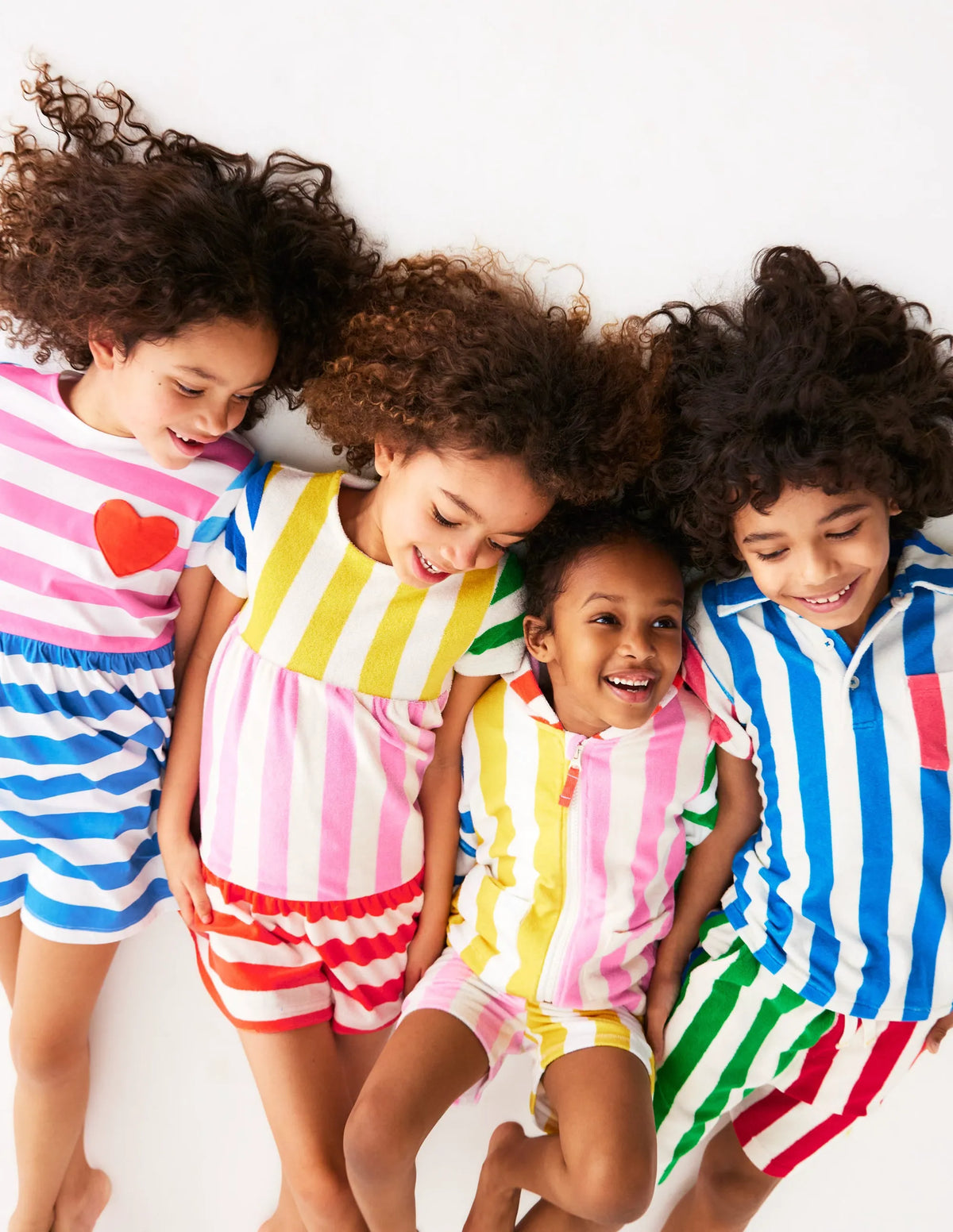 Ariel Twirly Towelling Dress-Hotchpotch Multi Stripe