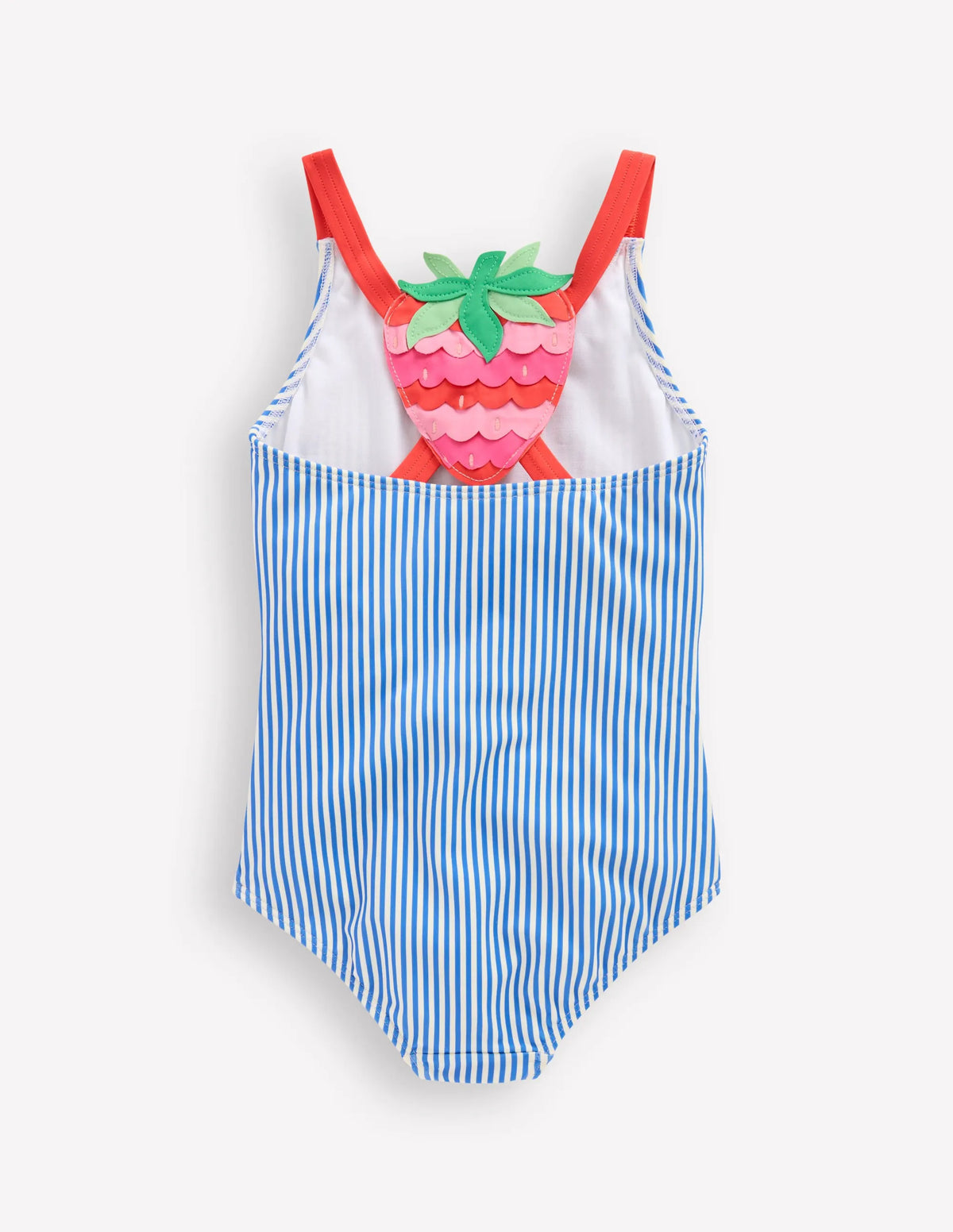 Applique Back Swimsuit-Blue Strawberry