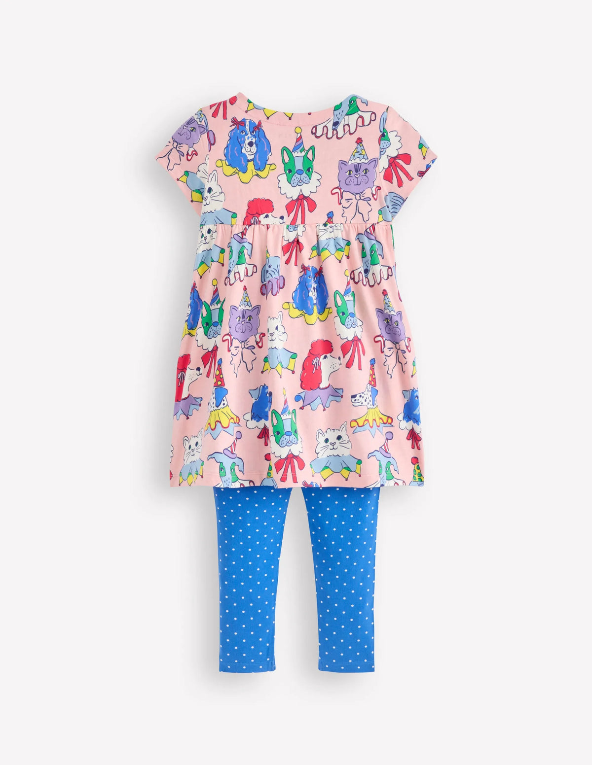 Short-sleeved print tunic set-Chalk Pink Parade Pets