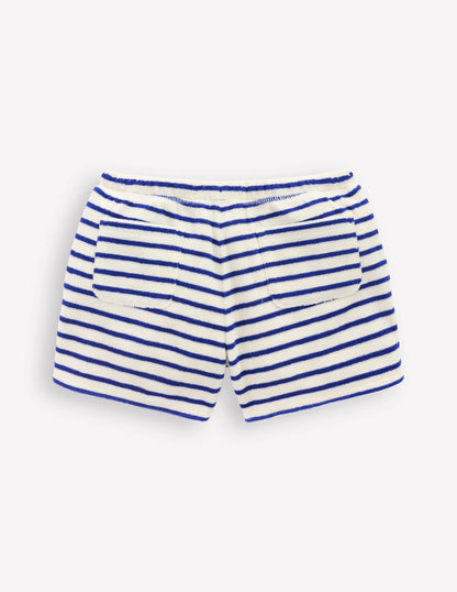 Printed Towelling Short-Soft Ivory/Bright Blue Sea