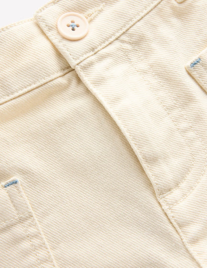 Patch Pocket Shorts-Vanilla White