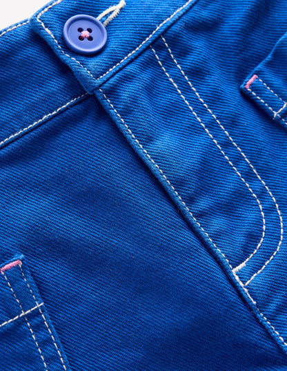 Patch Pocket Shorts-Bright Blue