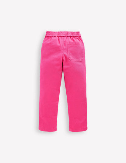 Pull-On Pants-Sorbet Pink Embroidered