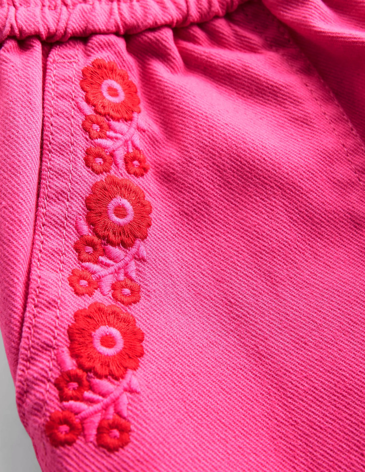 Pull-On Pants-Sorbet Pink Embroidered